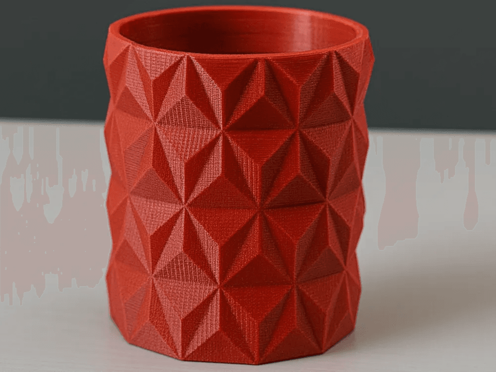 Modern Red Prism Pot