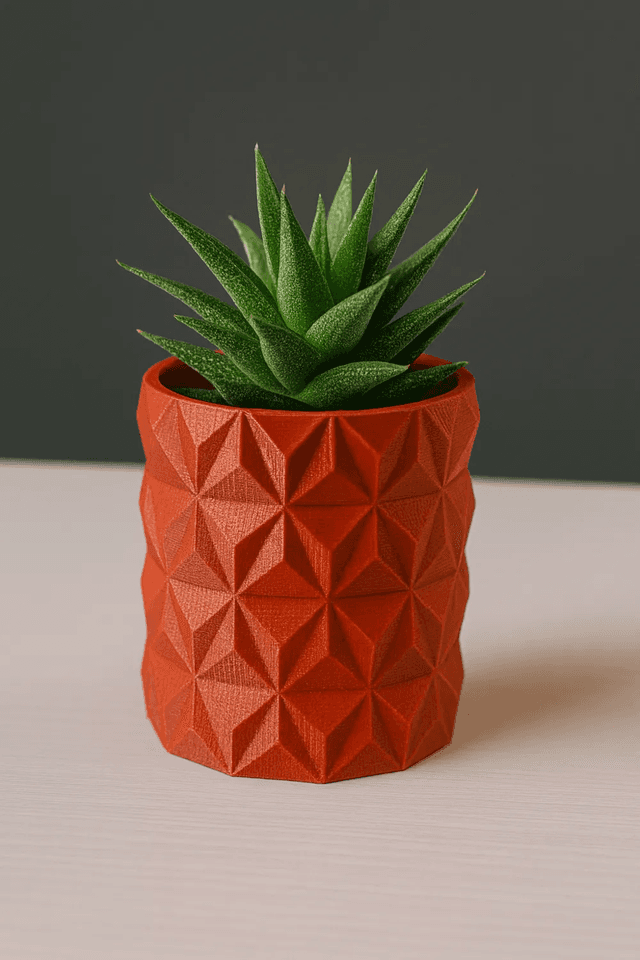Modern Red Prism Pot - Image 2