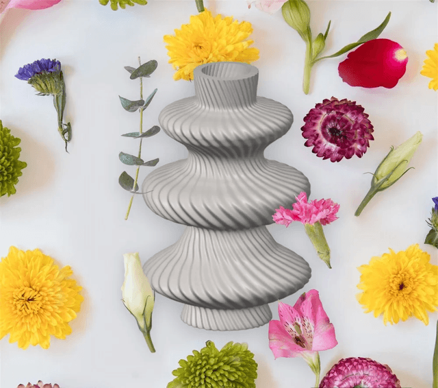 Twisted Elegance: Curves & Contours Vase Flowers - Image 1