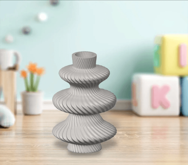 Twisted Elegance: Curves & Contours Vase Flowers - Image 2