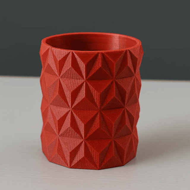 Modern Red Prism Pot - Image 1